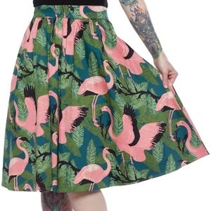 Voodoo Vixen Flamingo Print Skirt